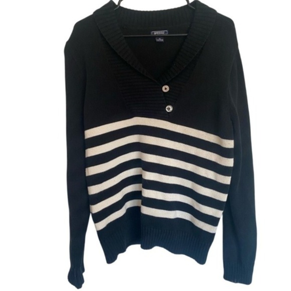 American Living Womens‎ Striped Knit Cozy Sweater Shawl Collar Pullover XL
